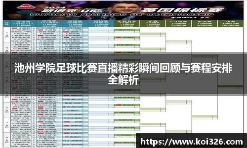 池州学院足球比赛直播精彩瞬间回顾与赛程安排全解析