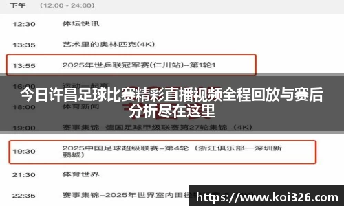 今日许昌足球比赛精彩直播视频全程回放与赛后分析尽在这里