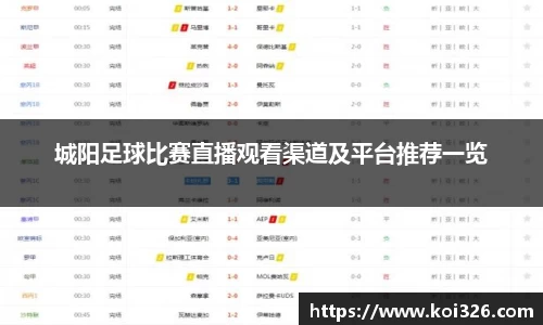 城阳足球比赛直播观看渠道及平台推荐一览